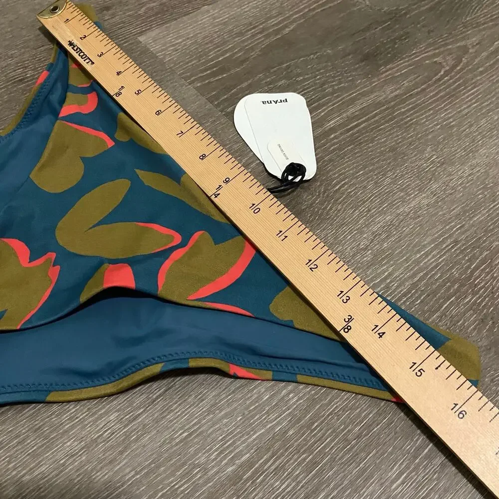 Prana Lahari Classic Swim Bottom Women's L Catalina Indo Disco Mid Rise Cheeky